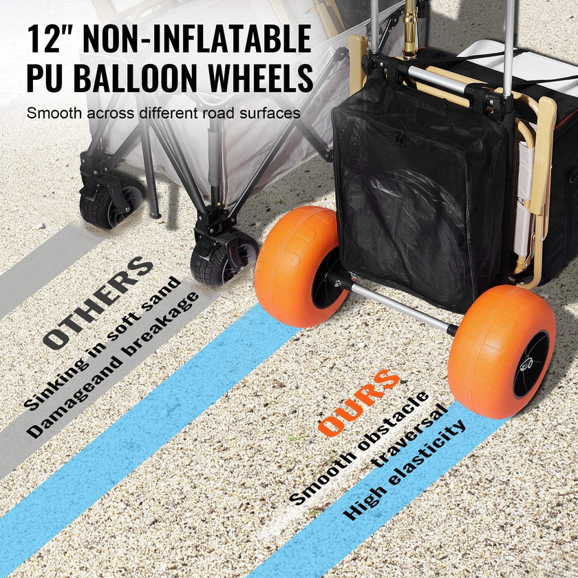 VEVOR Beach Dolly with Big Wheels for Sand, 29.9