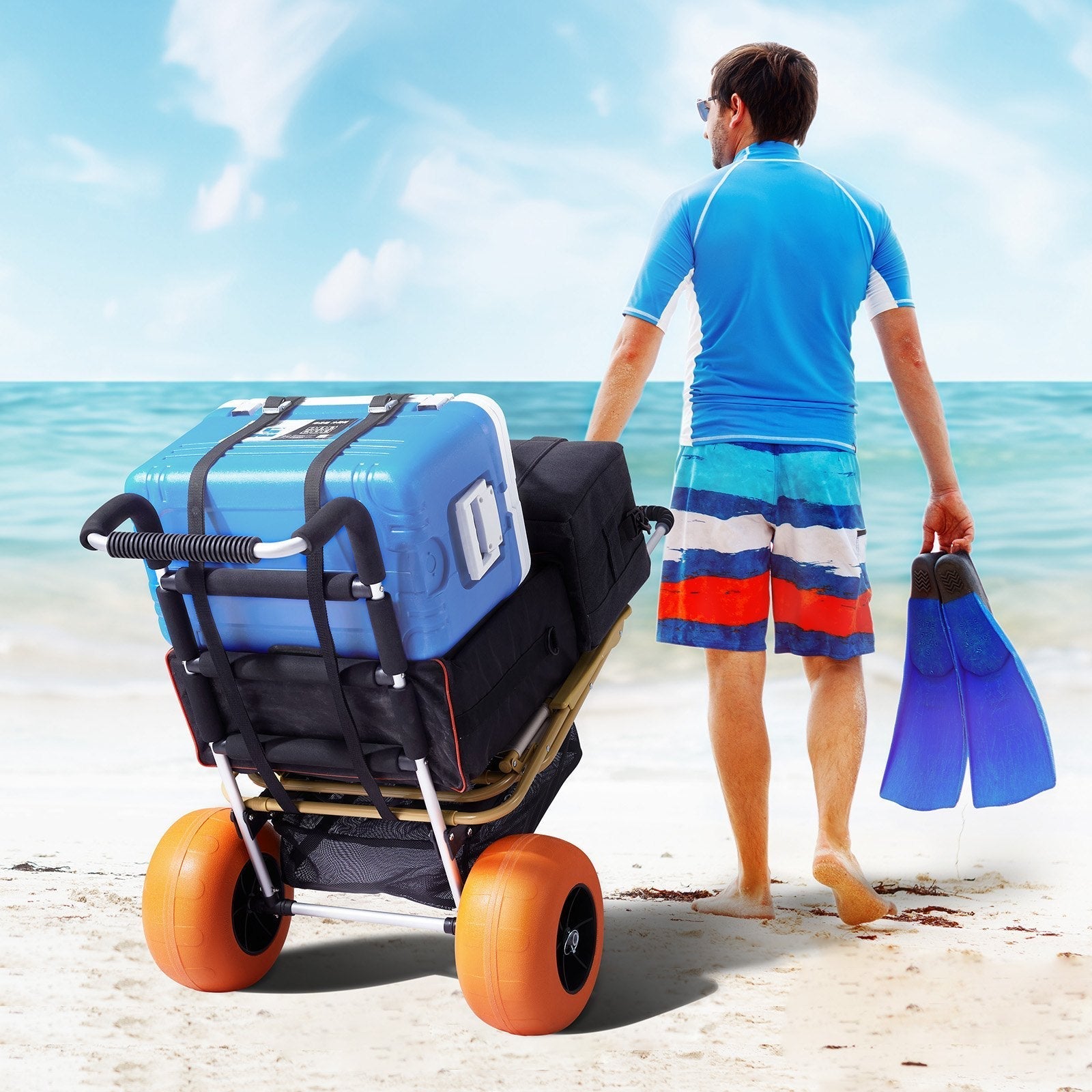 VEVOR Beach Dolly with Big Wheels for Sand, 29.9