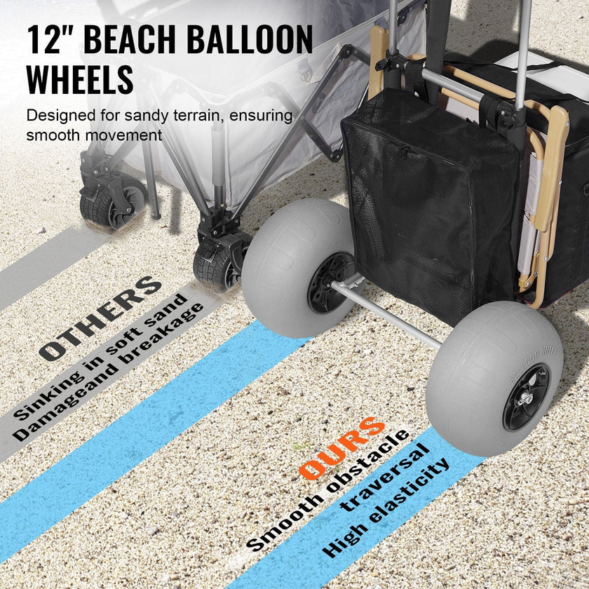VEVOR Beach Dolly with Big Wheels for Sand, 29.9