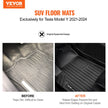 VEVOR Automotive Floor Mats Fits for Tesla Model Y 2021-2024 3 pcs TPE Liners