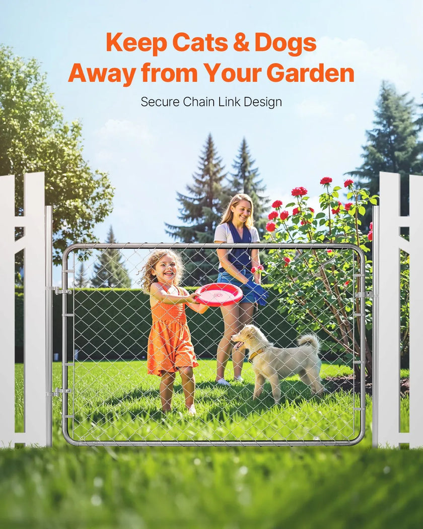 VEVOR Chain Link Fence Gate Fit 2.2-6 ft x 6 ft Garden Gate Posts Not Included