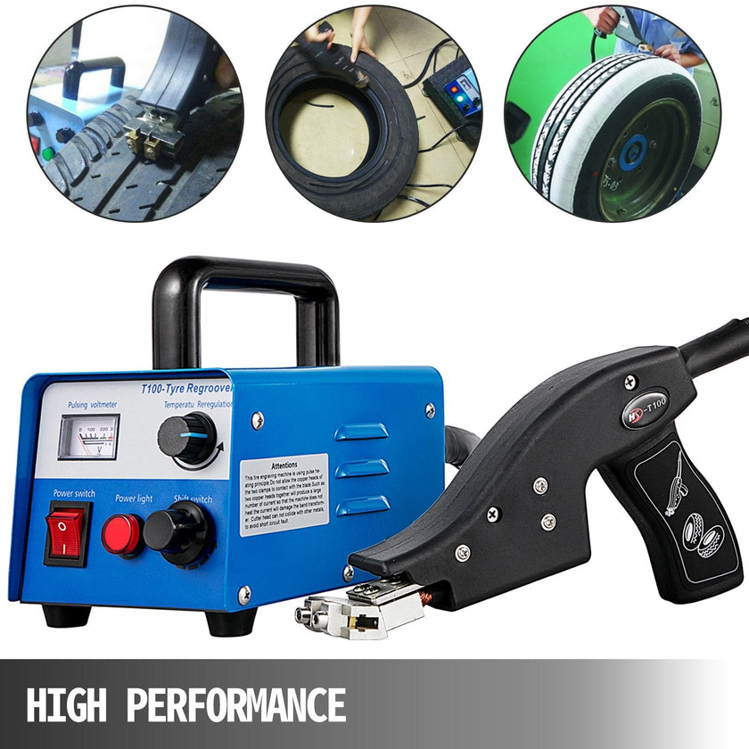 VEVOR Tire Grooving Tool 110V 350W Iron Tire Groover Cutter with 20 Blades HSD-T100 Tire Groover Heated Machine for Any Tire