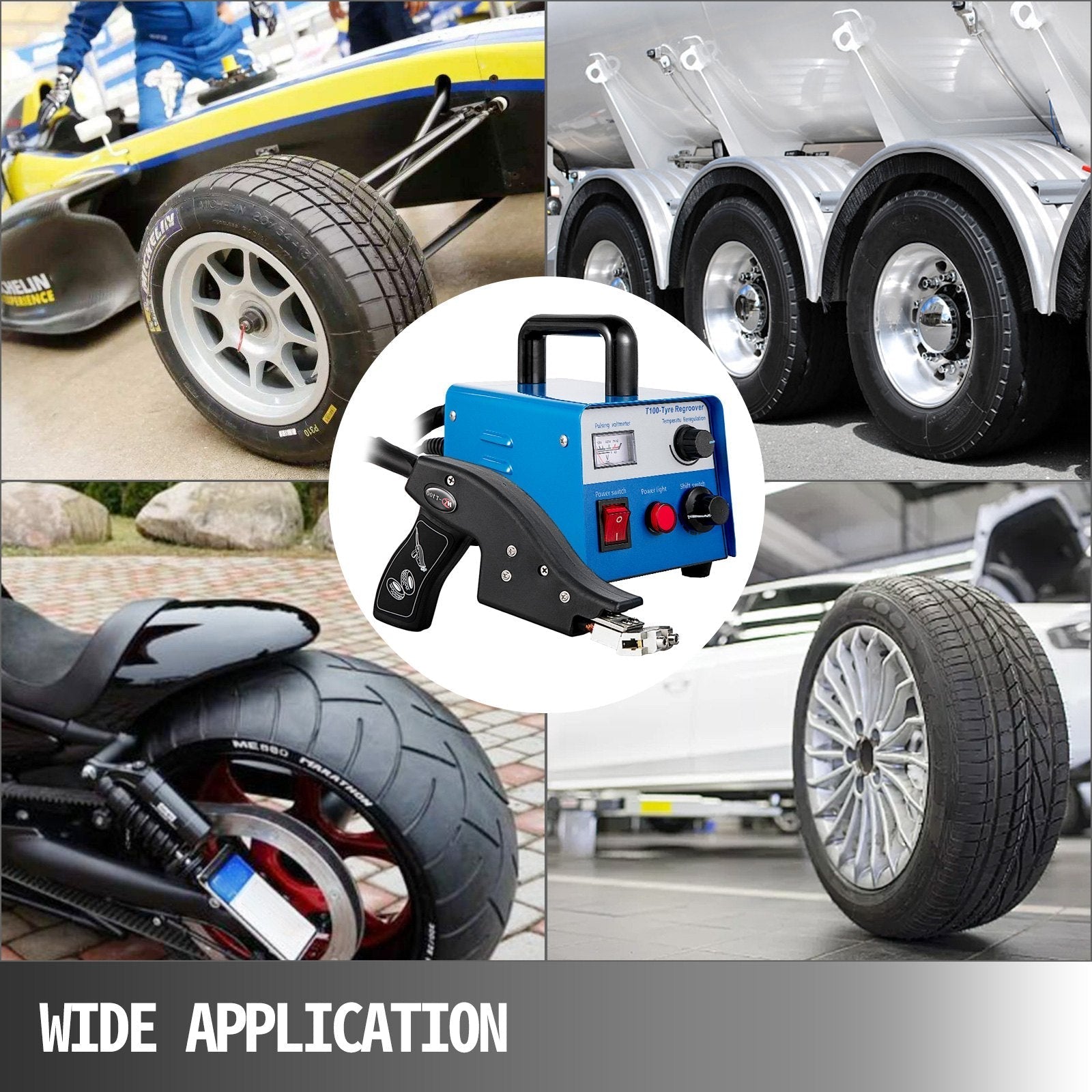 VEVOR Tire Grooving Tool 110V 350W Iron Tire Groover Cutter with 20 Blades HSD-T100 Tire Groover Heated Machine for Any Tire