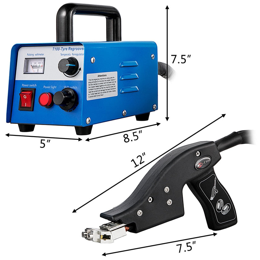 VEVOR Tire Grooving Tool 110V 350W Iron Tire Groover Cutter with 20 Blades HSD-T100 Tire Groover Heated Machine for Any Tire