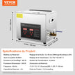 VEVOR Ultrasonic Cleaner with Digital Timer & Heater, Professional Ultra Sonic Jewelry Cleaner, Stainless Steel Heated Cleaning Machine for Glasses Watch Rings Small Parts Circuit Board (10L)