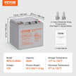 VEVOR Deep Cycle Battery, 12V 40AH, AGM Marine Rechargeable Battery, High Self-Discharge Rate 400A Discharge Current for Mobility Scooters Electric Wheelchairs Go-Karts e-Bikes, Tested to UL Standards