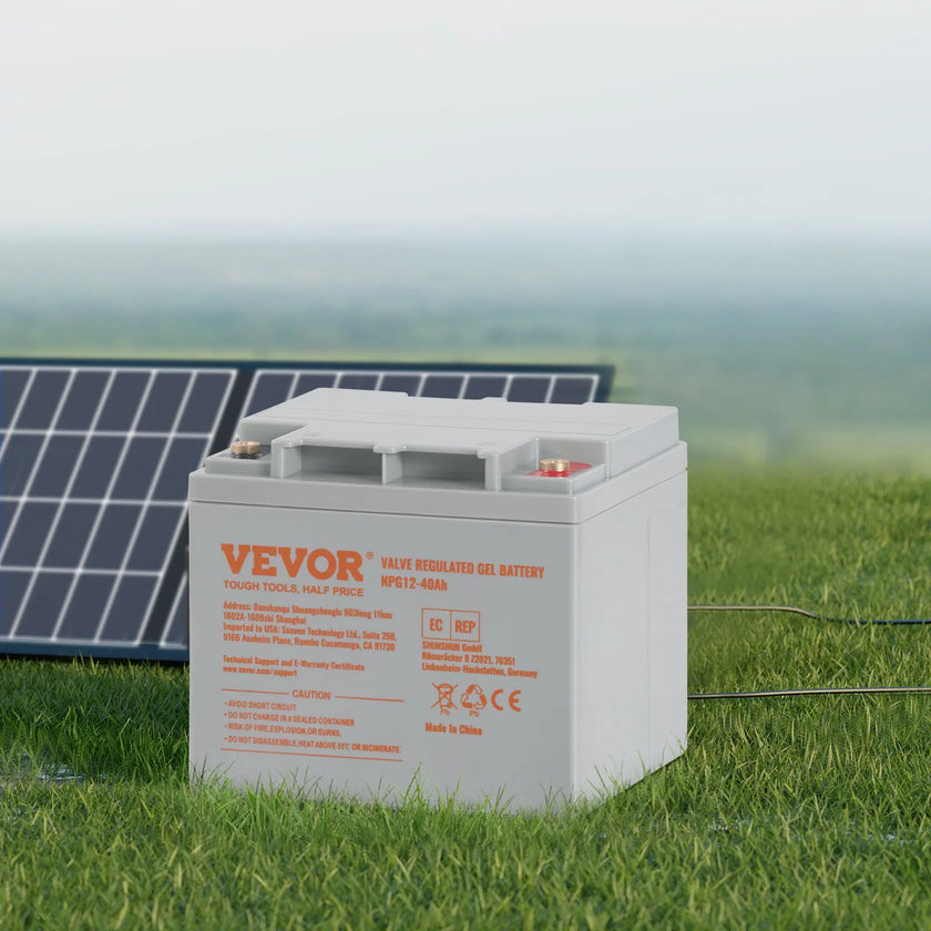 VEVOR Deep Cycle Battery, 12V 40AH, AGM Marine Rechargeable Battery, High Self-Discharge Rate 400A Discharge Current for Mobility Scooters Electric Wheelchairs Go-Karts e-Bikes, Tested to UL Standards