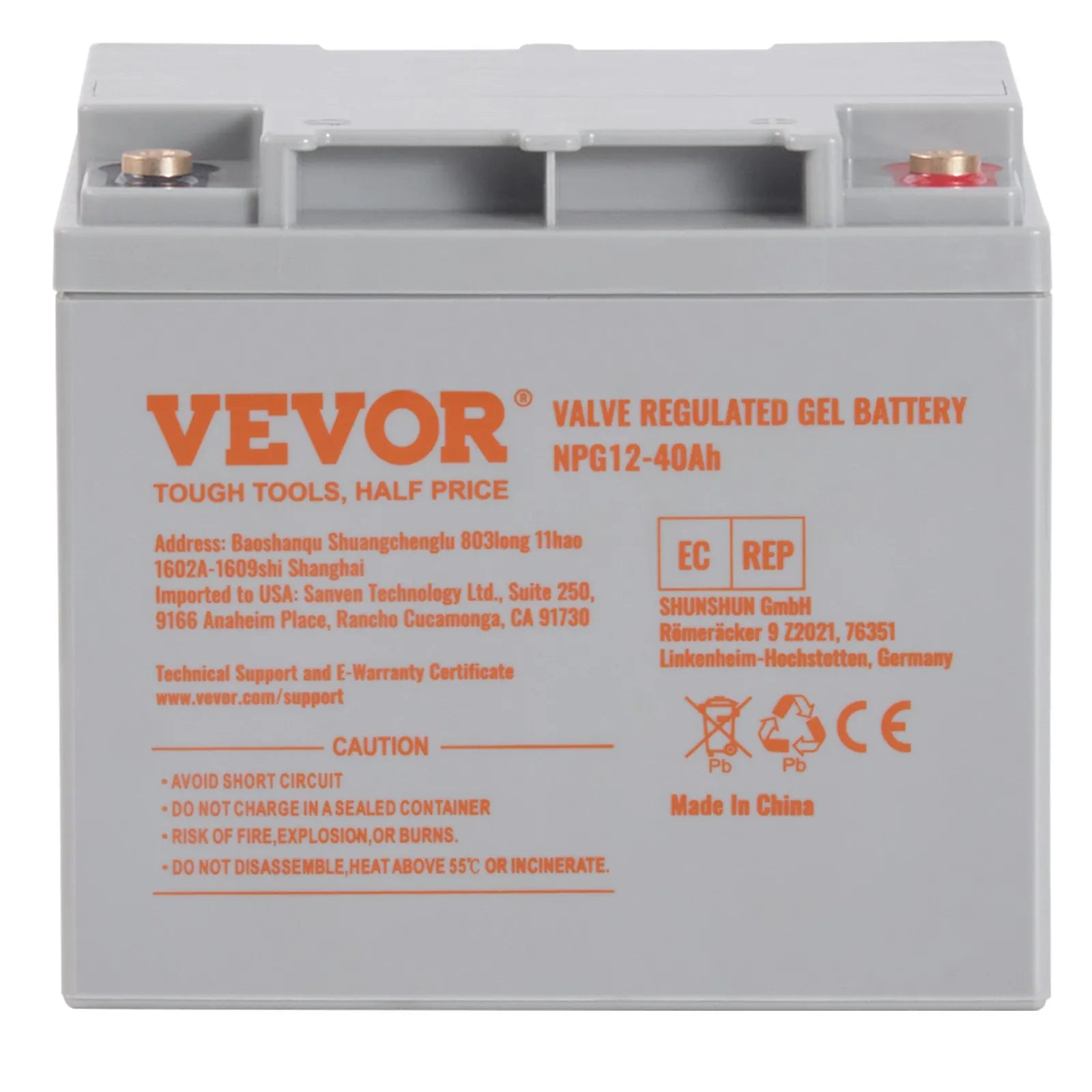 VEVOR Deep Cycle Battery, 12V 40AH, AGM Marine Rechargeable Battery, High Self-Discharge Rate 400A Discharge Current for Mobility Scooters Electric Wheelchairs Go-Karts e-Bikes, Tested to UL Standards