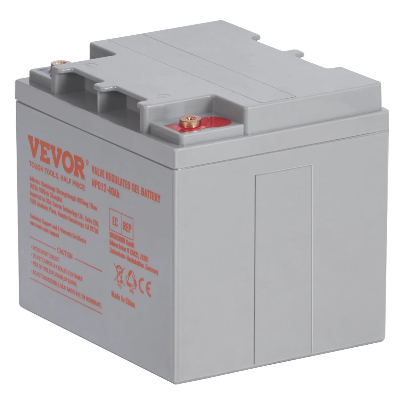 VEVOR Deep Cycle Battery, 12V 40AH, AGM Marine Rechargeable Battery, High Self-Discharge Rate 400A Discharge Current for Mobility Scooters Electric Wheelchairs Go-Karts e-Bikes, Tested to UL Standards