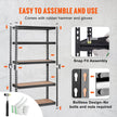 VEVOR Storage Shelving Unit, 5-Tier Adjustable, 2000 lbs Capacity, Heavy Duty Garage Shelves Metal Organizer Utility Rack, Black, 30