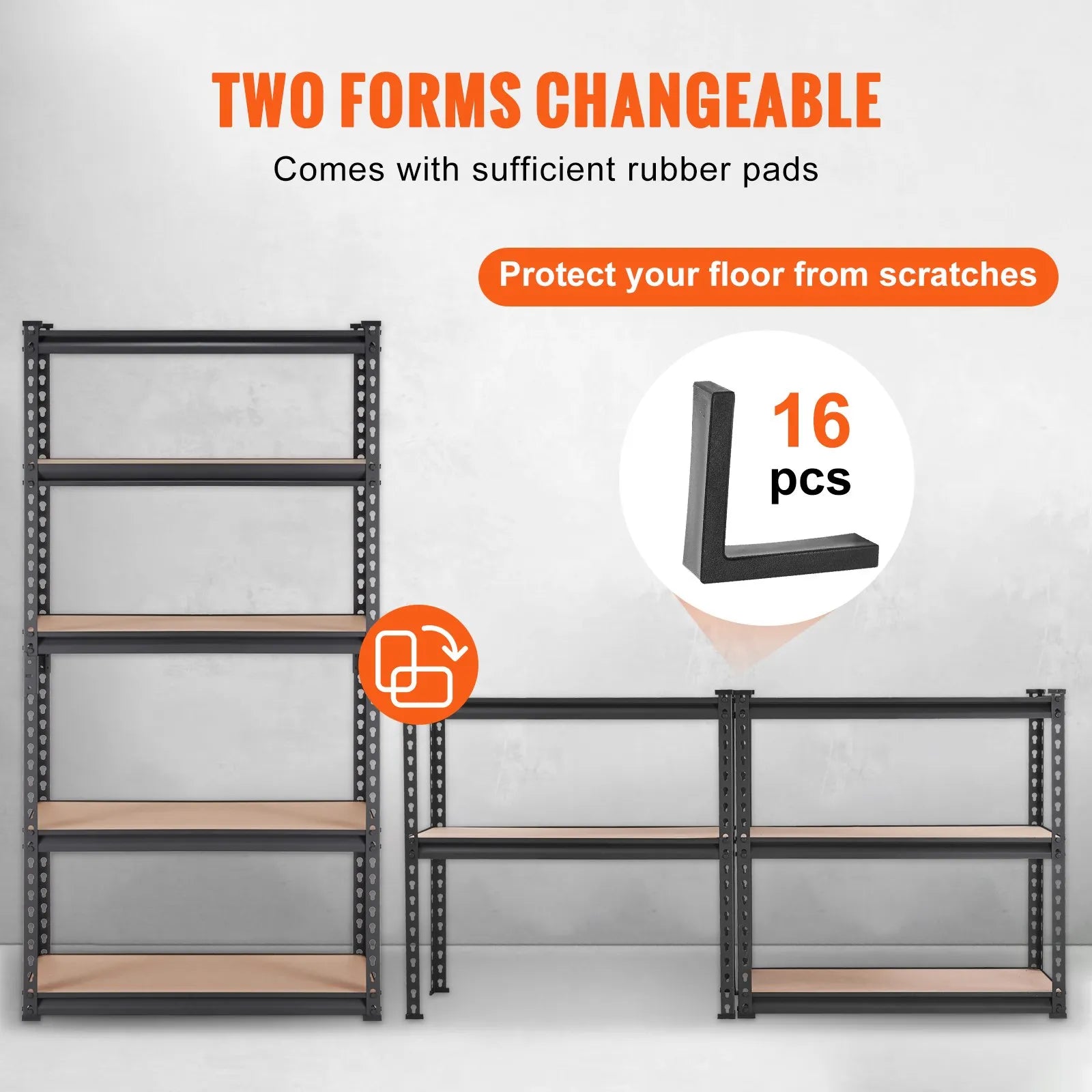 VEVOR Storage Shelving Unit, 5-Tier Adjustable, 2000 lbs Capacity, Heavy Duty Garage Shelves Metal Organizer Utility Rack, Black, 30