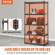 VEVOR Storage Shelving Unit, 5-Tier Adjustable, 2000 lbs Capacity, Heavy Duty Garage Shelves Metal Organizer Utility Rack, Black, 36