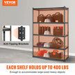 VEVOR Storage Shelving Unit, 5-Tier Adjustable, 2000 lbs Capacity, Heavy Duty Garage Shelves Metal Organizer Utility Rack, Black, 18