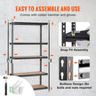 VEVOR Storage Shelving Unit, 5-Tier Adjustable, 2000 lbs Capacity, Heavy Duty Garage Shelves Metal Organizer Utility Rack, Black, 18