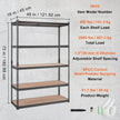 VEVOR Storage Shelving Unit, 5-Tier Adjustable, 2000 lbs Capacity, Heavy Duty Garage Shelves Metal Organizer Utility Rack, Black, 18