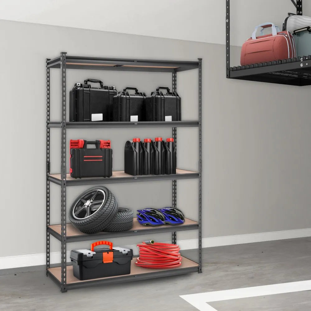 VEVOR Storage Shelving Unit, 5-Tier Adjustable, 2000 lbs Capacity, Heavy Duty Garage Shelves Metal Organizer Utility Rack, Black, 18