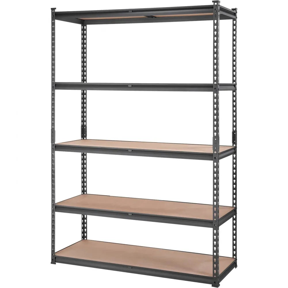 VEVOR Storage Shelving Unit, 5-Tier Adjustable, 2000 lbs Capacity, Heavy Duty Garage Shelves Metal Organizer Utility Rack, Black, 18