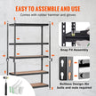 VEVOR Storage Shelving Unit, 5-Tier Adjustable, 2000 lbs Capacity, Heavy Duty Garage Shelves Metal Organizer Utility Rack, Black, 48