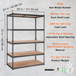 VEVOR Storage Shelving Unit, 5-Tier Adjustable, 2000 lbs Capacity, Heavy Duty Garage Shelves Metal Organizer Utility Rack, Black, 48