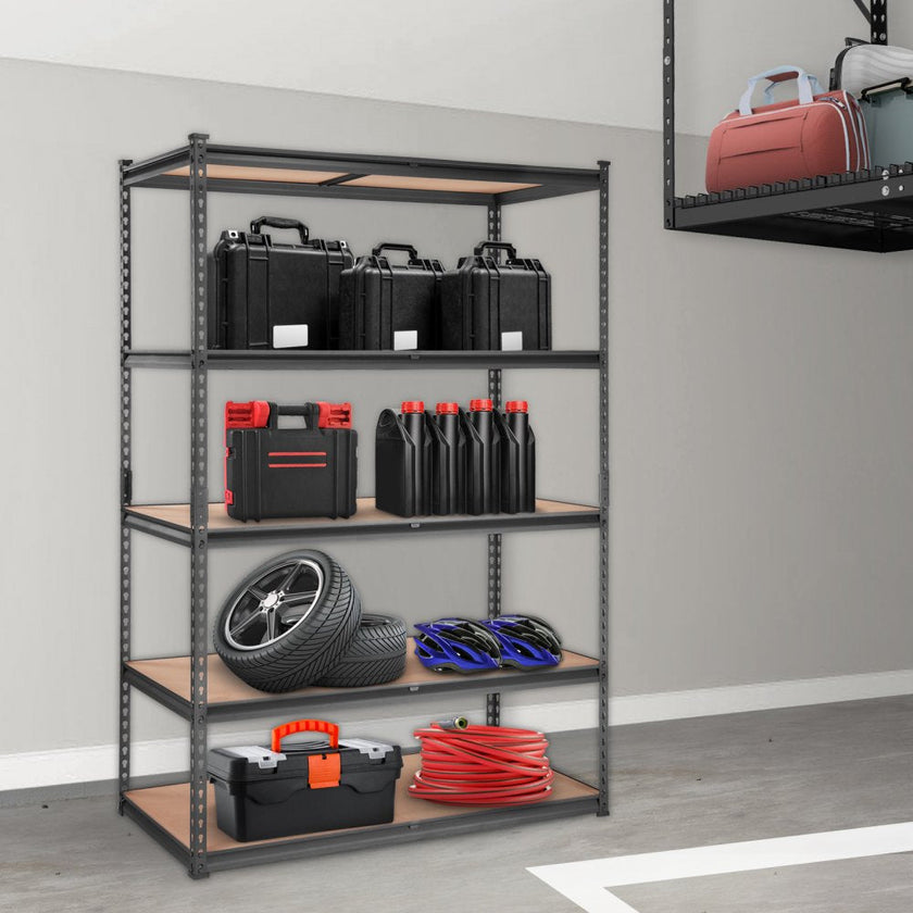 VEVOR Storage Shelving Unit, 5-Tier Adjustable, 2000 lbs Capacity, Heavy Duty Garage Shelves Metal Organizer Utility Rack, Black, 48