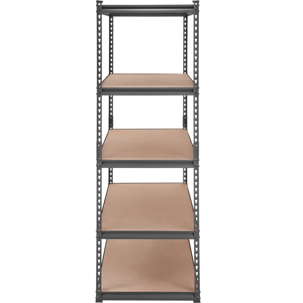 VEVOR Storage Shelving Unit, 5-Tier Adjustable, 2000 lbs Capacity, Heavy Duty Garage Shelves Metal Organizer Utility Rack, Black, 48
