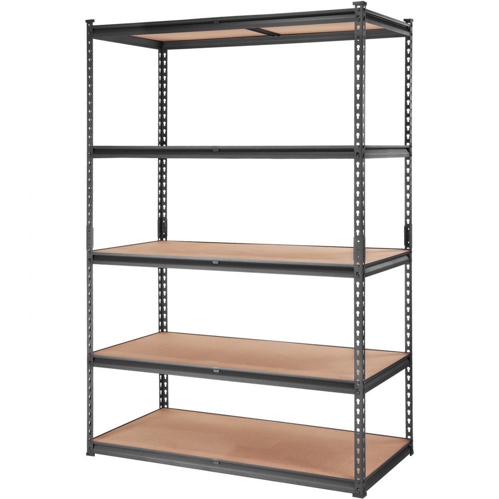 VEVOR Storage Shelving Unit, 5-Tier Adjustable, 2000 lbs Capacity, Heavy Duty Garage Shelves Metal Organizer Utility Rack, Black, 48