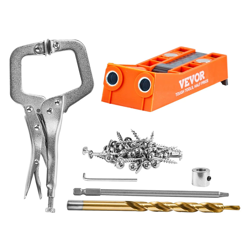 VEVOR Pocket Hole Jig, 56 Pcs Mini Jig Pocket Hole System with 9