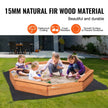 VEVOR Wooden Sandbox with Cover Octagonal Sand Box Sand Pit Outdoor Ages 3-12