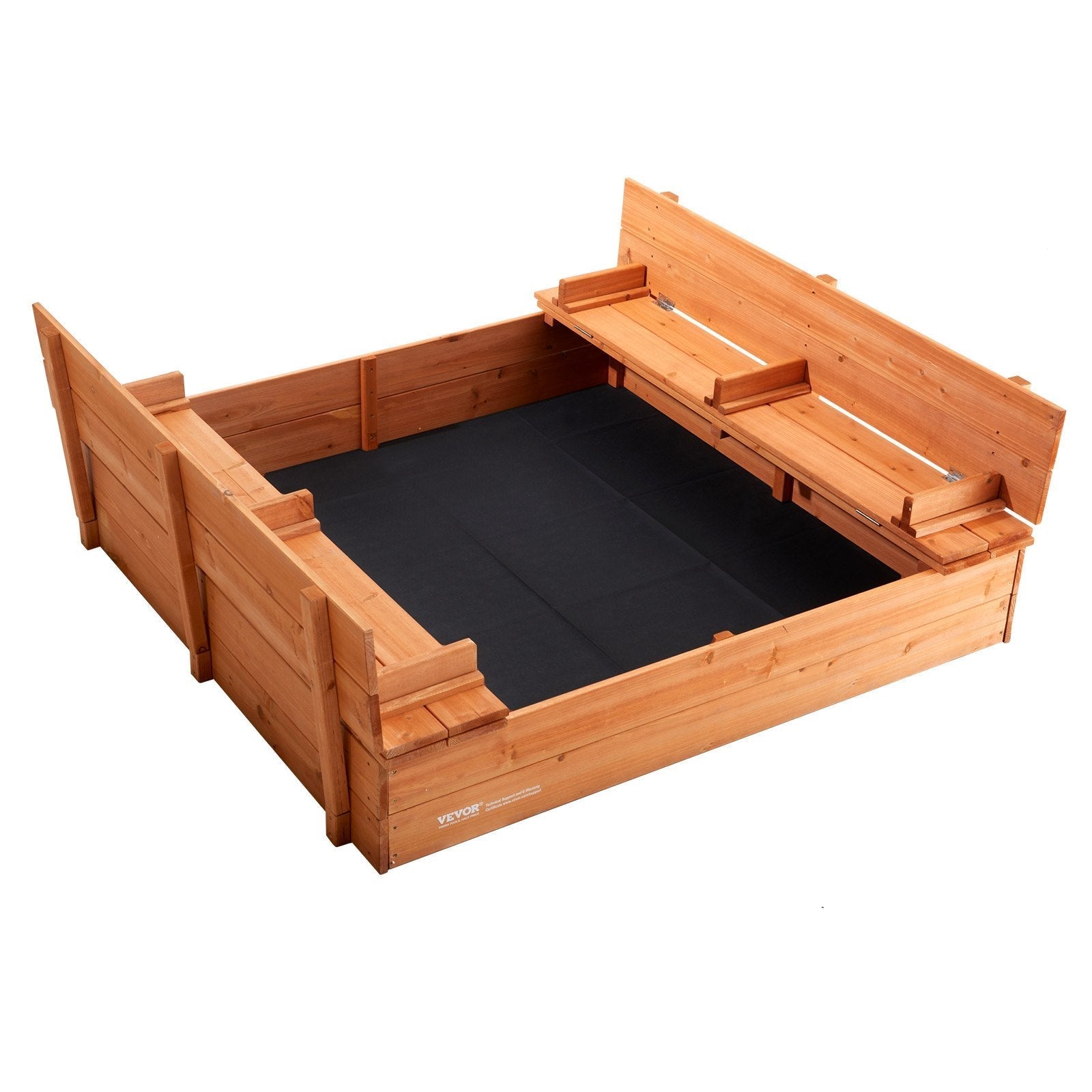 VEVOR Wooden Sandbox Sand Box Sand Pit with Bottom Liner for Outdoor Ages 3-12