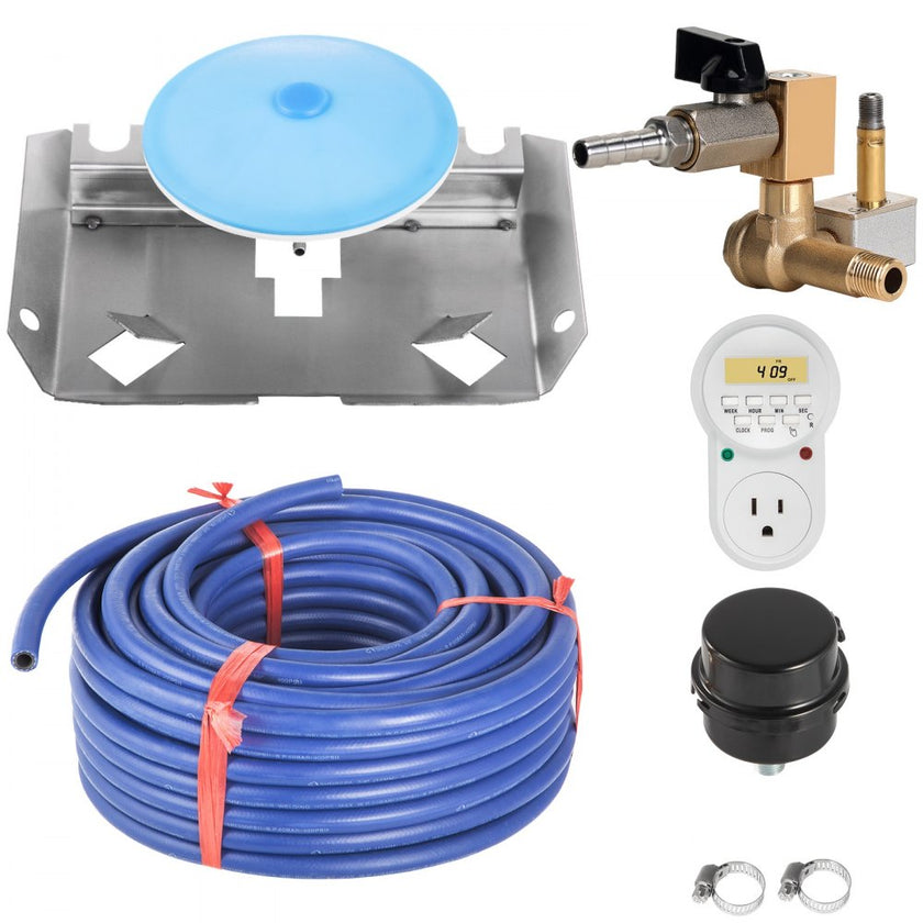 VEVOR Pond Aerator, 550W Power, 5.2CFM for Up to 1 Acre 50' Lake, Pond Aeration Kit Includes 3/4 HP Compressor & 100' Weighted Tubing & Diffuser, Air Compressor for Deep Water Oxygen Circulation