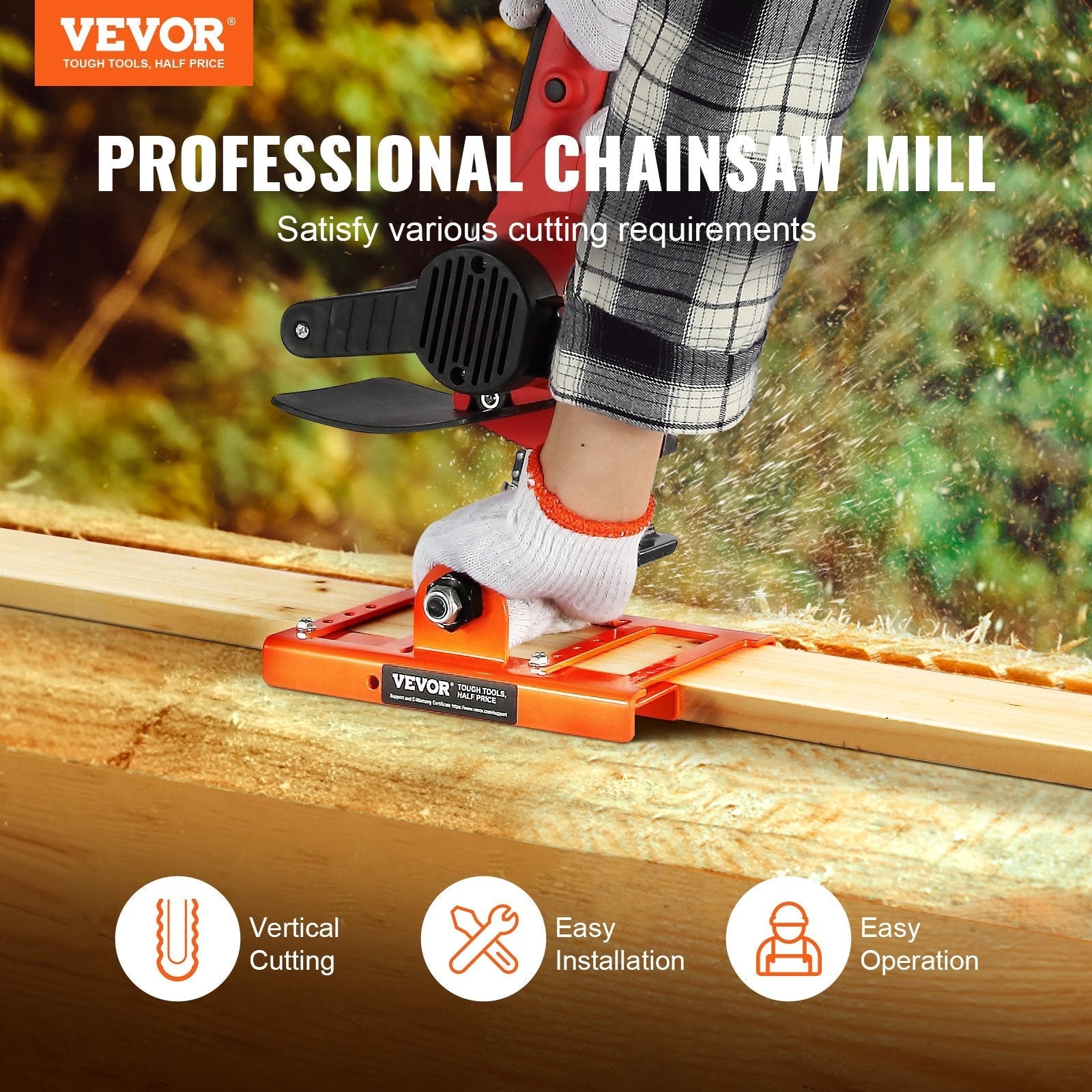 VEVOR Chainsaw Mill, Vertical Lumber Cutting Guide with 2