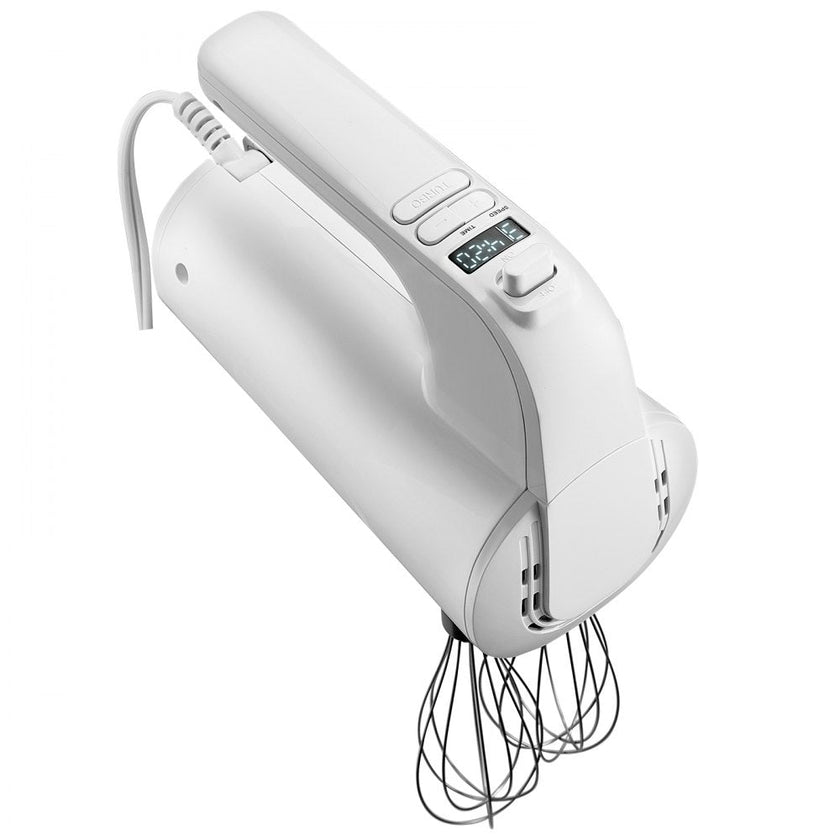 VEVOR Digital Electric Hand Mixer, 5-Speed, 200W Portable Electric Handheld Mixer, with Turbo Boost Beaters Dough Hooks Whisk Storage Bag, Baking Supplies for Whipping Mixing Egg Cookie Cake Cream