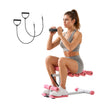 Deep Squat Machine for Home Gym, Adjustable Glutes & Leg Trainer with 3 Resistance Bands, Folding Squat Assist Machine for Core, Thigh, Glute & Lower Body Workouts, Pink & White