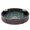 VEVOR Sandbox with Cover, 47.2 x 9.1 in Round Sand Box, HDPE Sand Pit with 3 Corner Seating and Bottom Liner, Kids Sandbox for Outdoor Backyard, Beach, Park, Gift for Boys Girls Ages 3-12, Brown