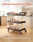VEVOR Heavy Duty Utility Cart 500 lbs Capacity 3-tier Service Cart with Wheels