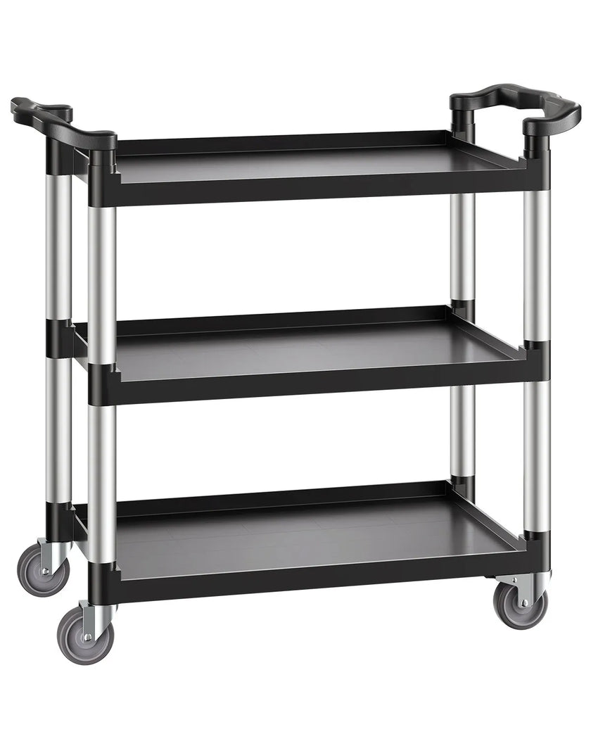 VEVOR Heavy Duty Utility Cart 500 lbs Capacity 3-tier Service Cart with Wheels