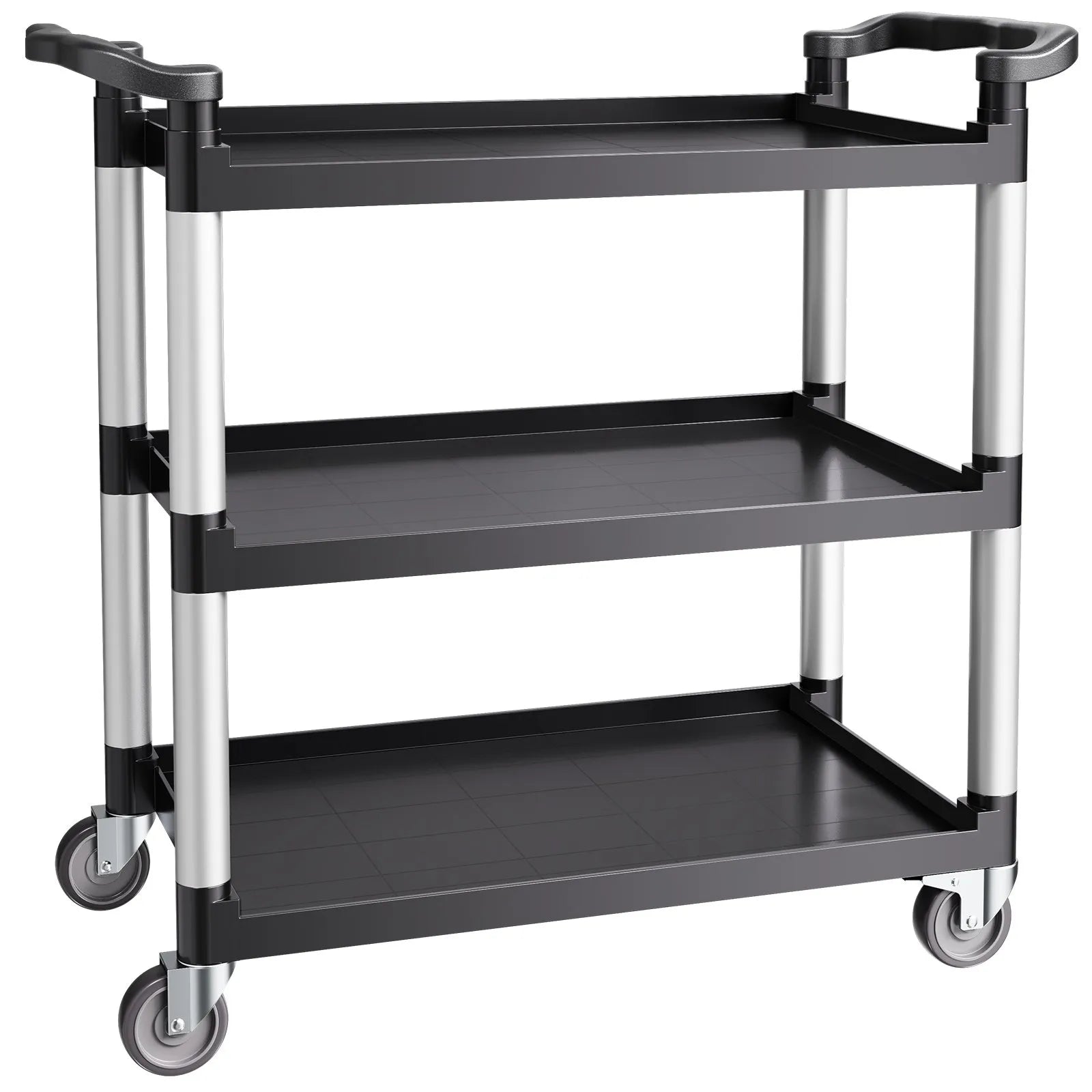 VEVOR Heavy Duty Utility Cart 500 lbs Capacity 3-tier Service Cart with Wheels