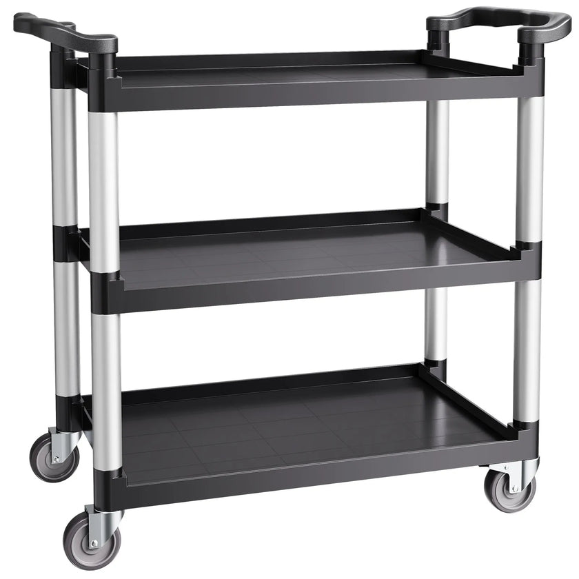 VEVOR Heavy Duty Utility Cart 500 lbs Capacity 3-tier Service Cart with Wheels