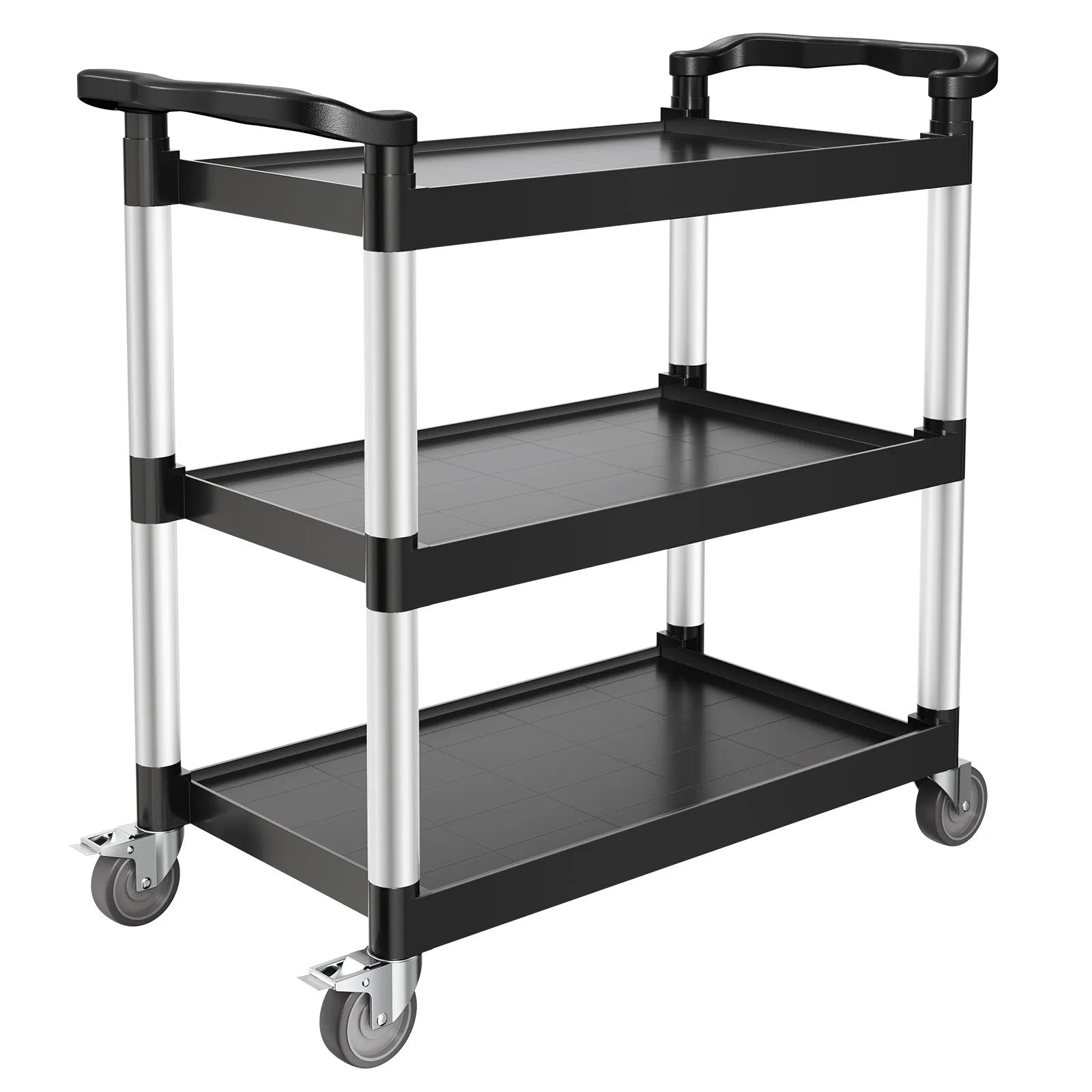 VEVOR Heavy Duty Utility Cart 500 lbs Capacity 3-tier Service Cart with Wheels