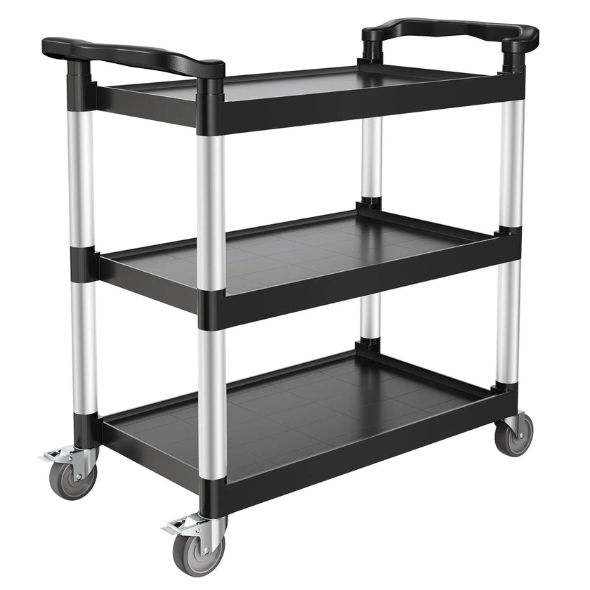 VEVOR Heavy Duty Utility Cart 500 lbs Capacity 3-tier Service Cart with Wheels