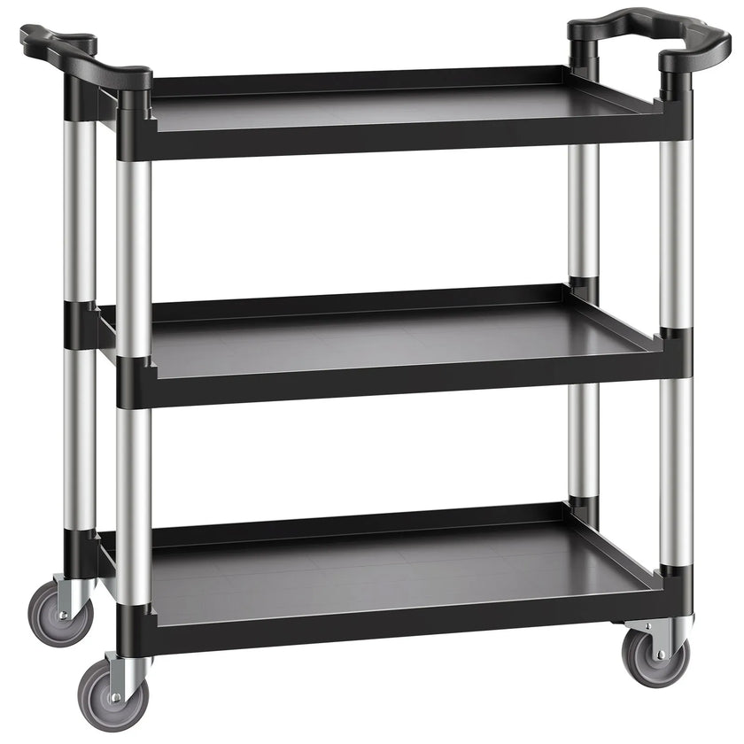 VEVOR Heavy Duty Utility Cart 500 lbs Capacity 3-tier Service Cart with Wheels