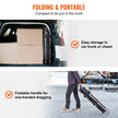 VEVOR Foldable Utility Service Cart, 3 Shelf 165LBS Heavy Duty Plastic Rolling Cart with Swivel Wheels (2 with Brakes), Ergonomic Handle, Portable Garage Tool Cart for Warehouse Office Home