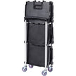 VEVOR Foldable Utility Service Cart, 3 Shelf 165LBS Heavy Duty Plastic Rolling Cart with Swivel Wheels (2 with Brakes), Ergonomic Handle, Portable Garage Tool Cart for Warehouse Office Home