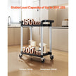 VEVOR Heavy Duty Utility Cart 300 lbs Capacity 2-tier Service Cart with Wheels