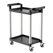 VEVOR Heavy Duty Utility Cart 300 lbs Capacity 2-tier Service Cart with Wheels
