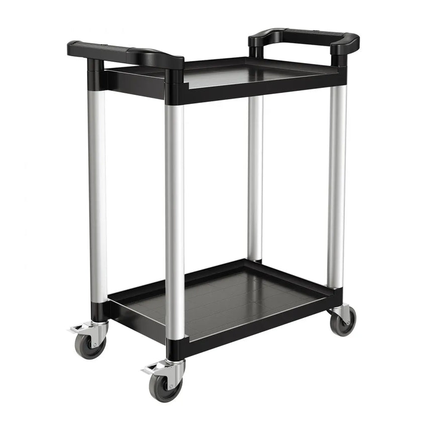 VEVOR Heavy Duty Utility Cart 300 lbs Capacity 2-tier Service Cart with Wheels