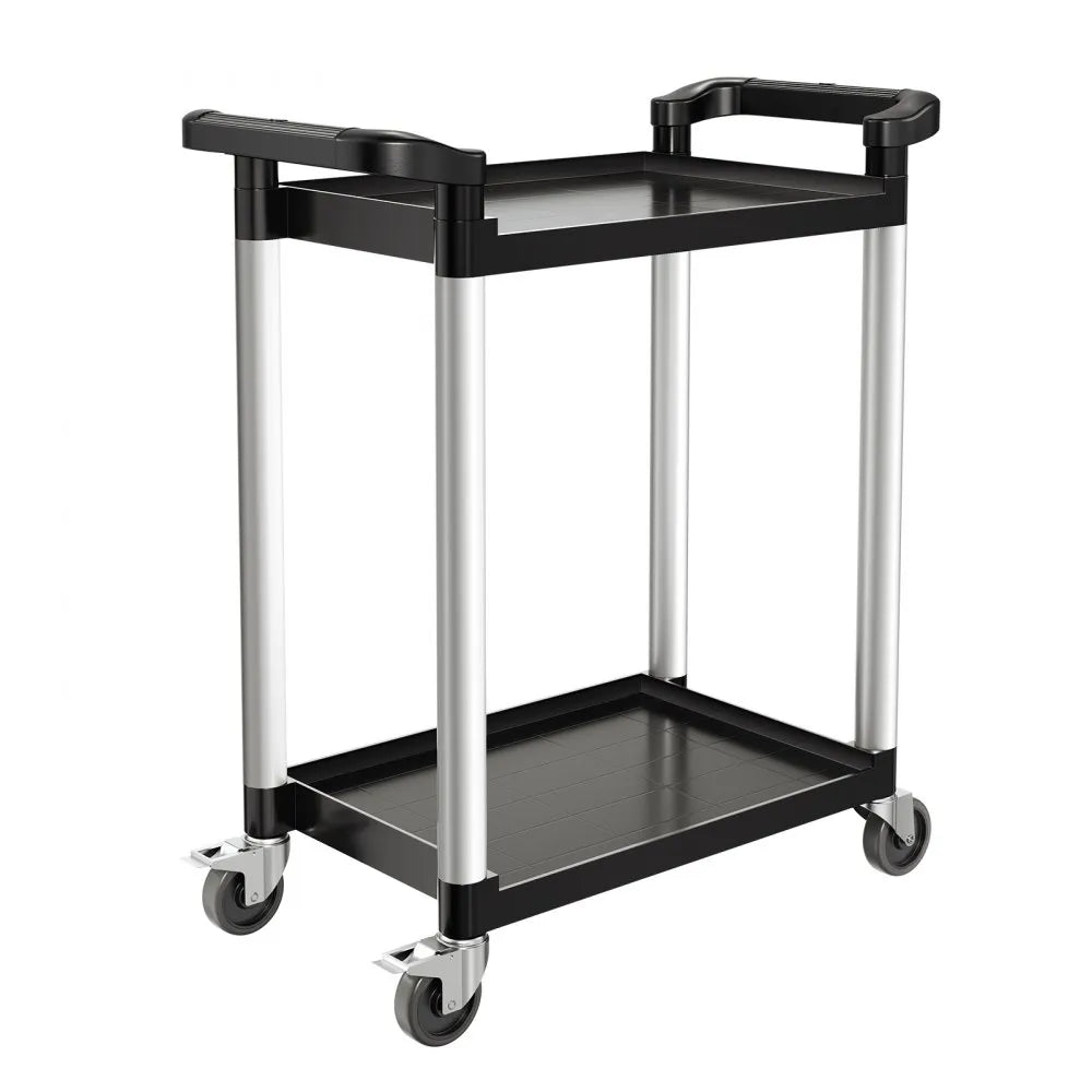VEVOR Heavy Duty Utility Cart 300 lbs Capacity 2-tier Service Cart with Wheels