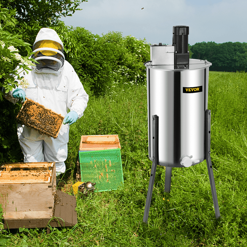 VEVOR Electric Honey Extractor 3 Frame Bee Extractor Stainless Steel Honey Spinner with Stand Beekeeping Equipment