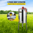 VEVOR Manual Honey Extractor Separator 3 Frame Stainless Steel Honeycomb Drum Spinner Crank Beekeeping Equipment Apiary Centrifuge Equipment