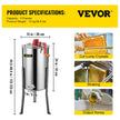 VEVOR Manual Honey Extractor Separator 3 Frame Stainless Steel Honeycomb Drum Spinner Crank Beekeeping Equipment Apiary Centrifuge Equipment